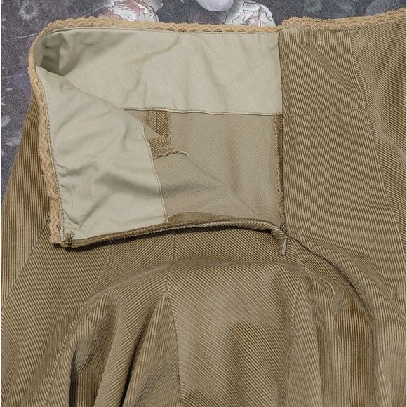 Free People Handkerchief Asymmetrical Raw Hem Corduroy Midi Skirt Brown Womens 8 - Picture 6 of 8